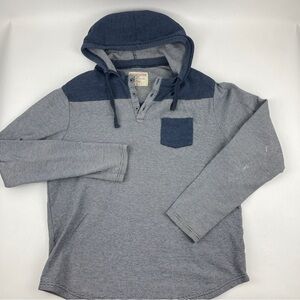 Hudson & Barrow Hoodie Mens Large Blue Gray Striped